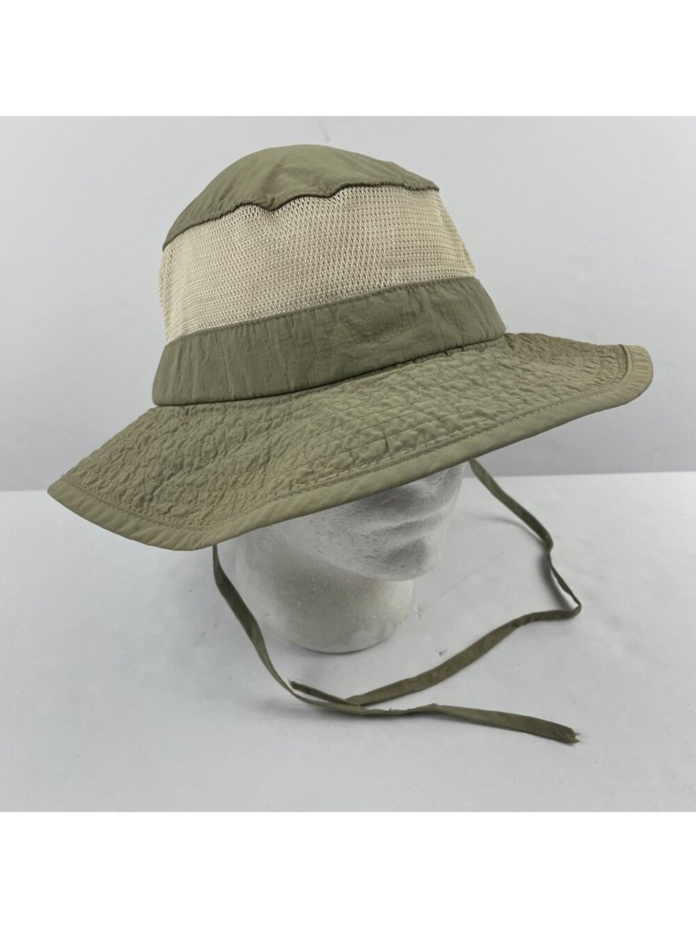 Dorfman Pacific DPC Hat Boonie Adjust Men’s L Khaki Mesh Safari Wide Brim Strap